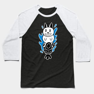 Cat Fish Splash Baseball T-Shirt